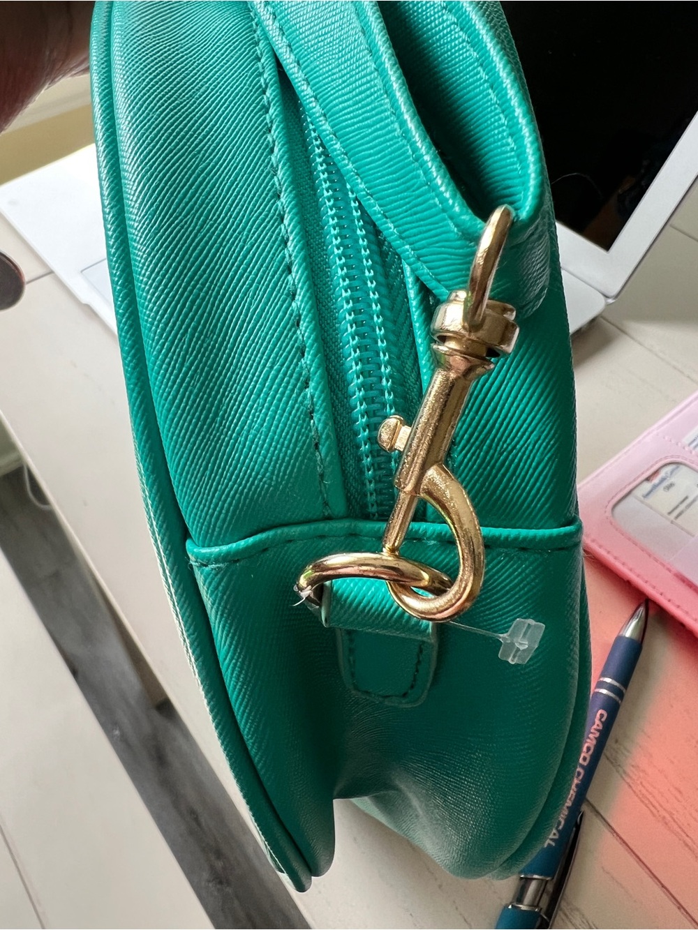 Teal Round Watermelon-Print Crossbody Bag - Picture 6 of 6